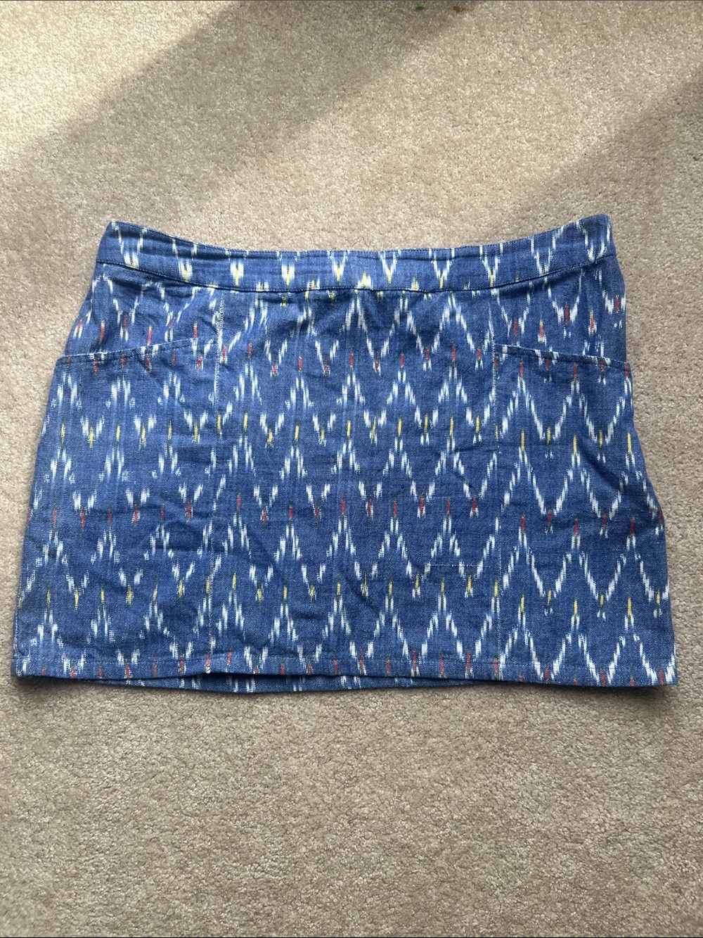 Mata Traders 100% Cotton Blue Ikat Print Mini Skirt
